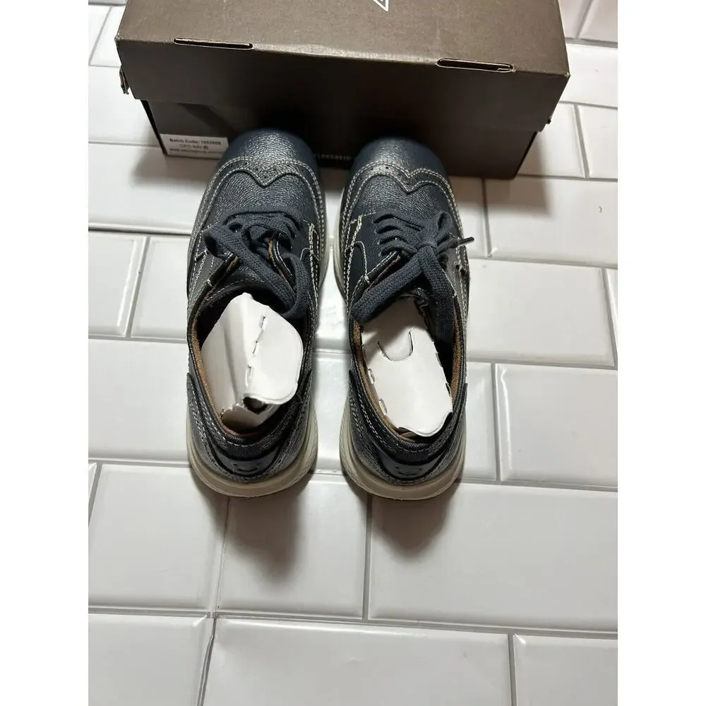 Florsheim Kids Great Lakes Jr Wingtip Oxfords Boys Size 2 1/2 M Navy Blue Laces